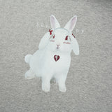 バニーラッフルフーディー/0 7 bunny ruffle hood - GREY