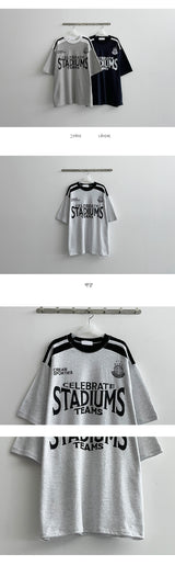 デウムカラーラインボキシー半袖Tシャツ / Deum Color Line Boxy Short Sleeve Tee