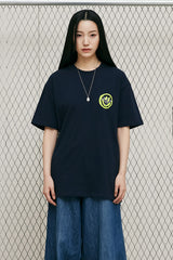 LOGO&SMILEY TEE [NAVY] (6552888508534)