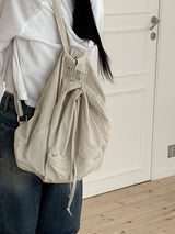 プリーツデイリーナイロンストリングポケットバックパック/Pleated Daily Nylon String Pocket Backpack