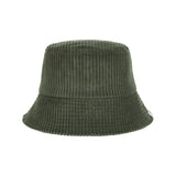 Wide Corduroy Label Bucket Hat Khaki