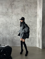 Oversized fit leather padded vest