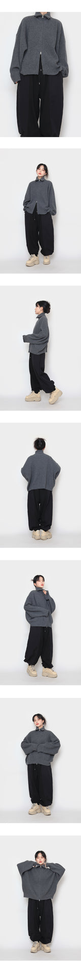 ラムスウールニットウェア2wayジップアップ / lambswool knitwear two-way zip-up