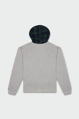 チェックパターンフーディー / Check Pattern Hoodie, Grey
