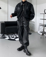 RUヴィーガンレザーストリングカーゴパンツ / RU Vegan Leather String Cargo Pantsヴィーガン
