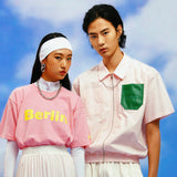 ショートスリーブボンバージャケット/[UNISEX] Short Sleeve Bomber Jacket (Pink)
