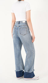 ワイドフィットロールアップデニムパンツ/WIDE FIT LIGHT BLUE ROLL UP DENIM PANTS [16635]