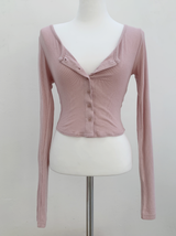 LuLu Button Slim Top (3color)