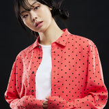 オーバーフィットドットプリントシャツ/OVERFIT DOT PRINT SHIRT-DEEP RED