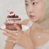 パフィーダブルハートリング マットテクスチャー / puffy double heart ring matt texture.