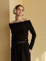 FLEECE OFF-SHOULDER TS