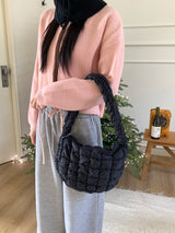 LB wool color combination ribbed string knit zip-up