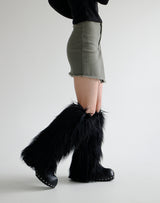 ファーレッグウォーマー/Fur Leg Warmer [ Black ]