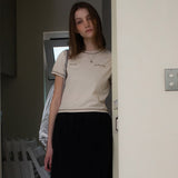 スティッチクロップT / STITCH CROP TEE_LIGHT BEIGE