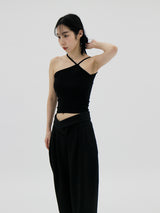 アンバランスストリングレイヤードスリーブレス / Unbalanced String Layered Sleeveless (4color)