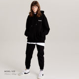 オーバーサイズパーカー / Over-sized Signature Hoodie Black (4595380584566)