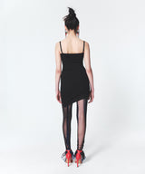 ローエッヂドレス/Raw Edge Mini Dress Black