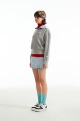 チェリープラネットデニムスカート / CHERRY PLANT DENIM SKIRT [LIGHT BLUE]