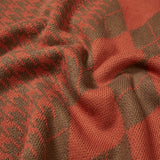チェックニットベスト / Argyle & hound check knit vest orange