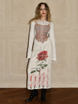 Corset bow long sleeve WHITE