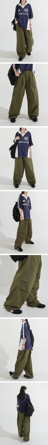 Balloon Cotton String Pintuck Pants