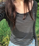 Stripe u-neck tee