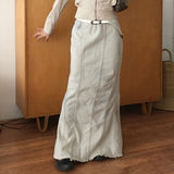 Pinter washed stitch cut mermaid denim long skirt