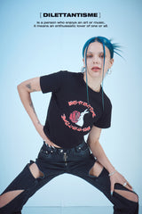 ラビットクロップTシャツ / RABBIT CROP T-SHIRTS(Bk)