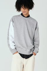スリーブコントラストスウェットシャツT60/Sleeve Contrast Sweatshirt T60 Melange Gray