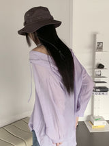 ボクシー シースルー フード 長袖 シャツ カーディガン/ Gelato Summer Boxy See-Through Hood Long-Sleeve Shirt Cardigan