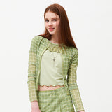 スモールチェリーシースルーパターンカーディガン / SMALL CHERRY SEE THROUGH PATTERN CARDIGAN [LIME]