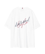シグネイチャーバックレタリングフレンチショートスリーブTシャツT65/Signature Back Lettering French Short Sleeve T65 White