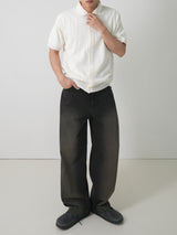 ブラッシュウォッシングデニムパンツ / Brush washing denim pants 2color