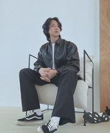 ミニマルライダーソフトレザージャケット/ Minimal Rider soft-Leather Jacket J22 Black