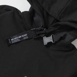 Classic minislogan buckle hoodie - Black (6624478625910)
