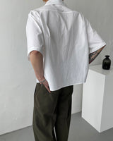 YM クリースクロップドシャツ / YM Crease Cropped Shirt (4 colors)