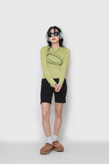 ウェーブクロップロングスリーブTシャツ