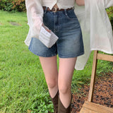 [Bellide made] Vintage Wood Washing Denim Shorts