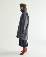 UNISEX WOOL RAGLAN HIDDEN COAT W - TWILL GRAY (6636060770422)