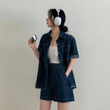 Overfit Denim Short Sleeve Shirt Setup