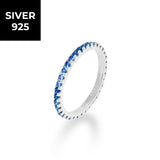 [S925]2㎜テニスリング/[S925] 2MM Blue Tennis Rilng (silver)