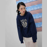 Cheerful logo sweat shirt (navy) (6684424601718)