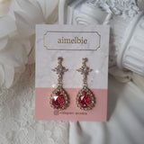 Romantic Queen Waterdrop Crystal Piercing - Rosepink