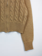 ケーブル ハイネック ニット ジップアップ / Cable high neck knit zip-up (3color)