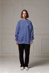 Pigment washed crewneck - Blue (4622121795702)