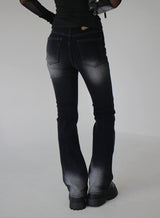ブーツカットパンツ / no.2320 Black White Bootcut Pants