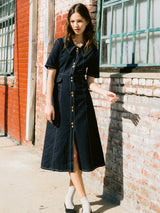 ツーボタンカラースティッチドレス / Two Button Collar Stitch Dress
