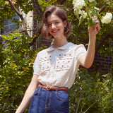 リトルフラワーカラーブラウス / Little Flower Collar Blouse