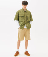 TWO POCKET STRING HALF SHIRTS (KHAKI) (6585202704502)