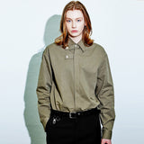 Collar Strap Shirt brown khaki (6683679588470)